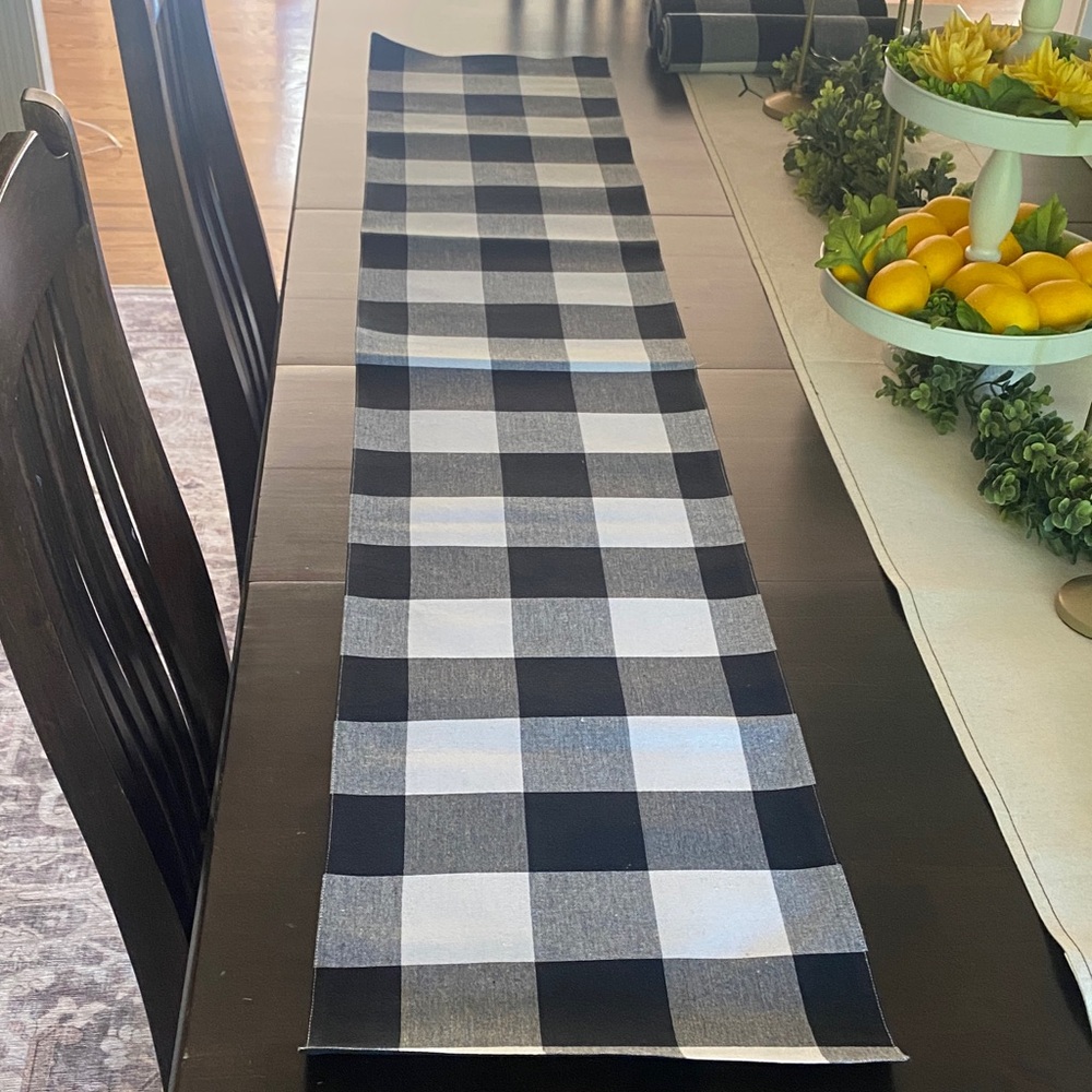 Hobby Lobby Black and White Buffalo Check Table Runner